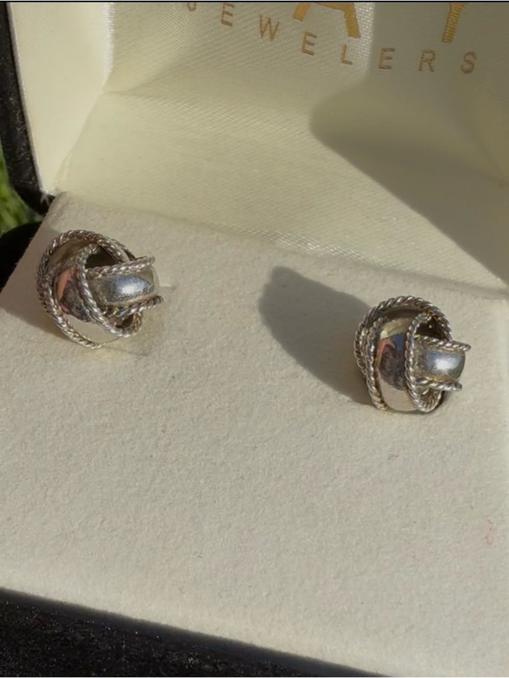 Kay Jewelers Silver Knot Rope Stud Earrings